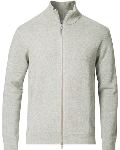 Herre |  | NN07 | Luis Knitted Full-Zip Sweater Light Grey Melange