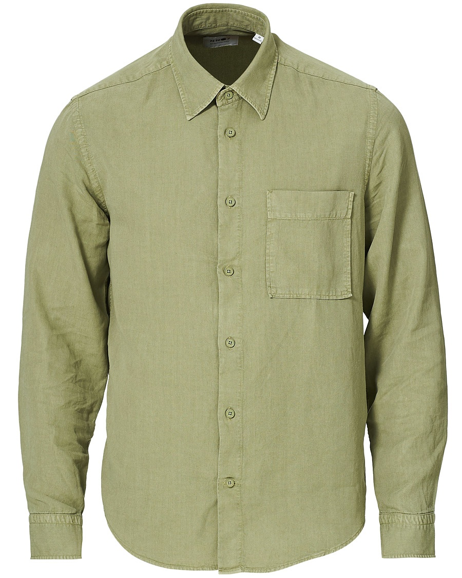 NN07 Arne Tencel/Linen Shirt Oil Green NN07 Arne Tencel/Linen Shirt Oil Green