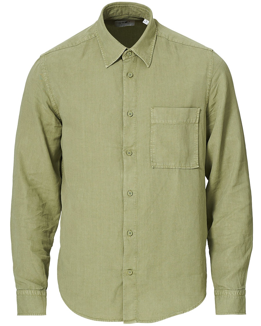  Arne Tencel/Linen Shirt Oil Green