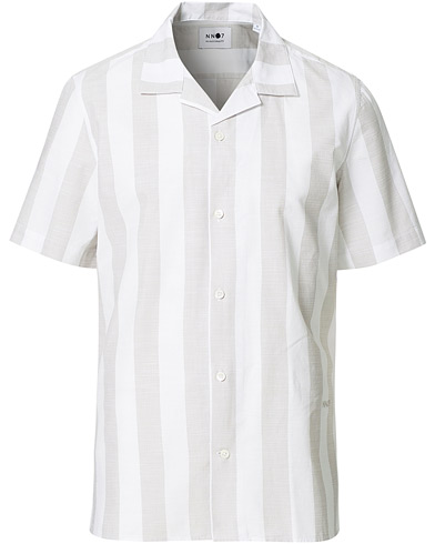 Herre |  | NN07 | Miyagi Striped Short Sleeve Shirt Grey/White