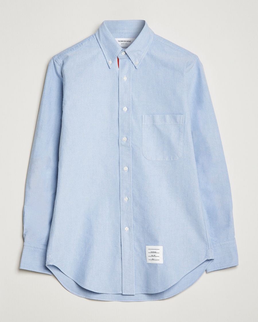 Thom Browne Grosgrain Placket Oxford Shirt Light Blue