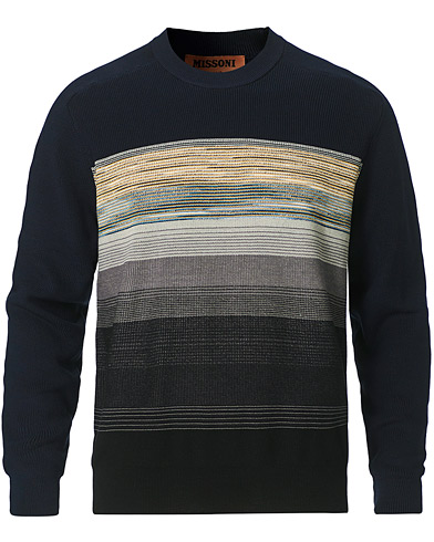 Herre | Strikkede gensere | Missoni | Striped Crew Neck Sweater Navy
