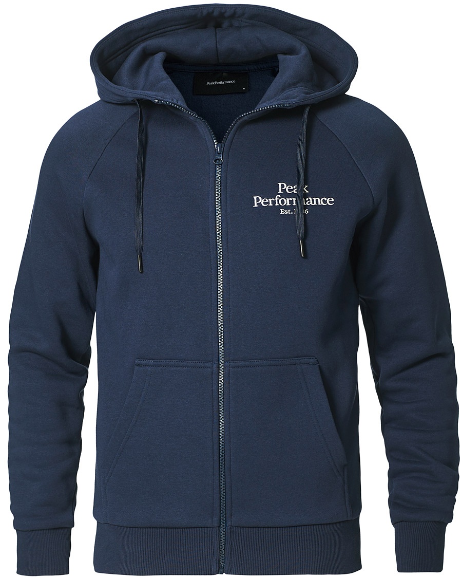 Peak Performance Original Logo Full Zip Hoodie Blue Shadow Peak Performance Original Logo Full Zip Hoodie Blue Shadow