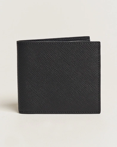Herre | Assesoarer | Smythson | Panama 6 Card Wallet Black Leather