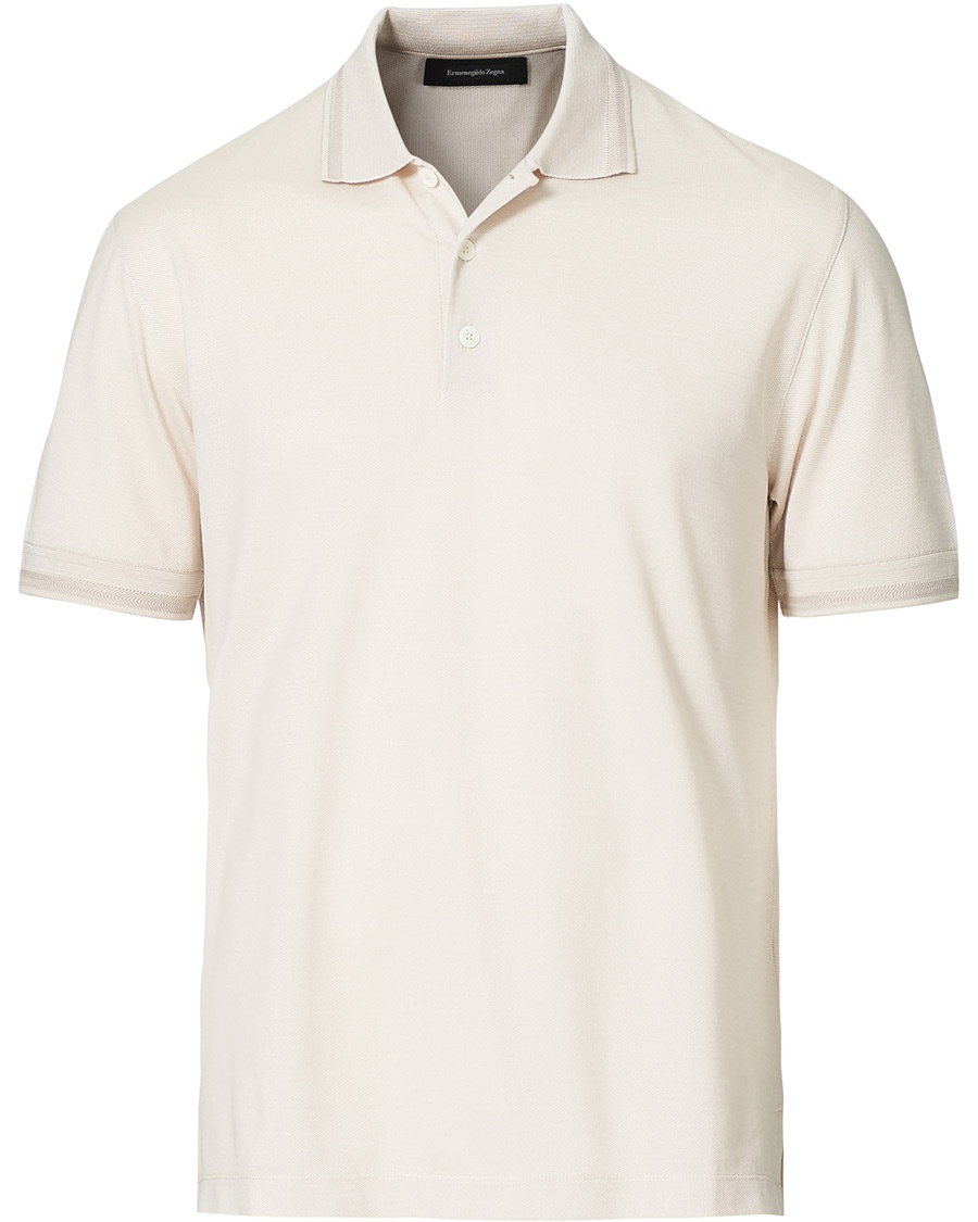 Ermenegildo Zegna Cotton/Silk Polo Beige Ermenegildo Zegna Cotton/Silk Polo Beige