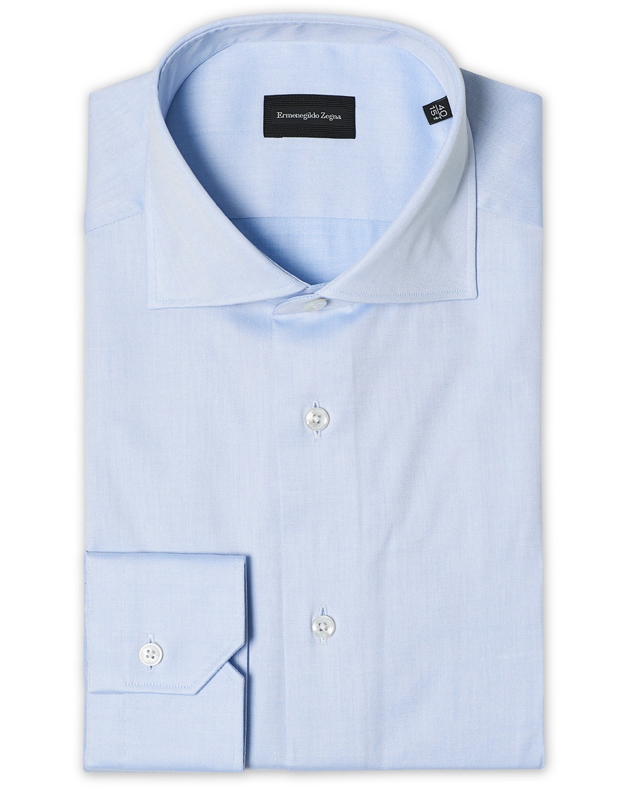 Ermenegildo Zegna Slim Fit Trofeo Cotton Shirt Light Blue Ermenegildo Zegna Slim Fit Trofeo Cotton Shirt Light Blue