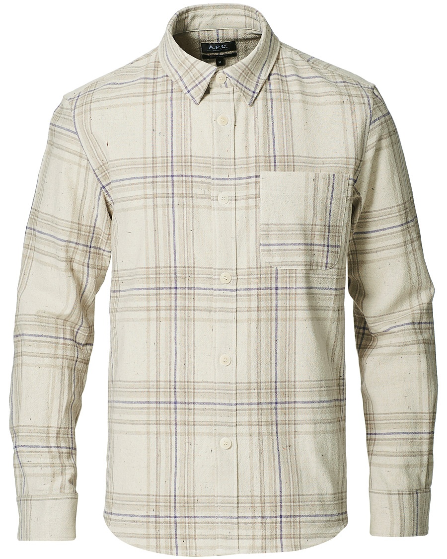 Herre | | A.P.C. | Trek Checked Overshirt Beige