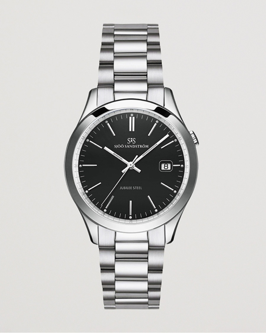 Sjöö Sandström Jubilee Steel Quartz 40mm Black/Steel – Sølv