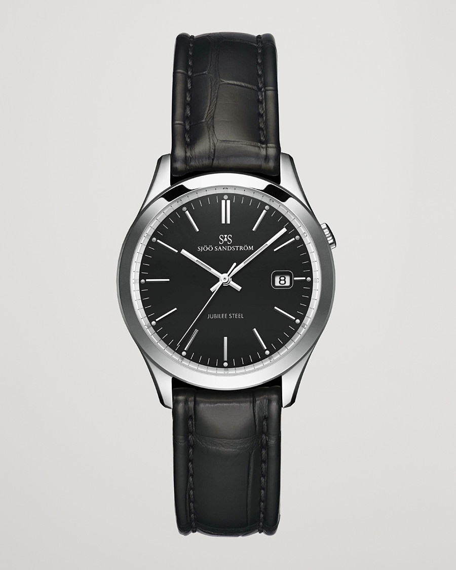 Sjöö Sandström Jubilee Steel Quartz 40mm Black/Black Calf – Svart