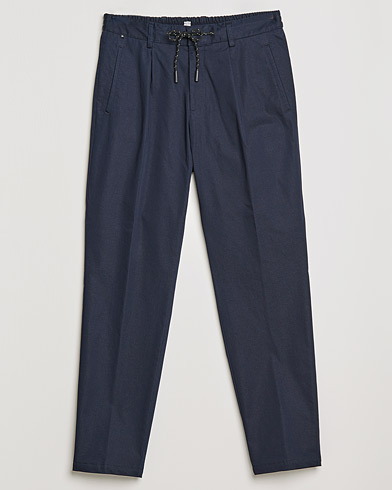 Bukser |  Genius Cotton Drawstring Trousers Dark Blue