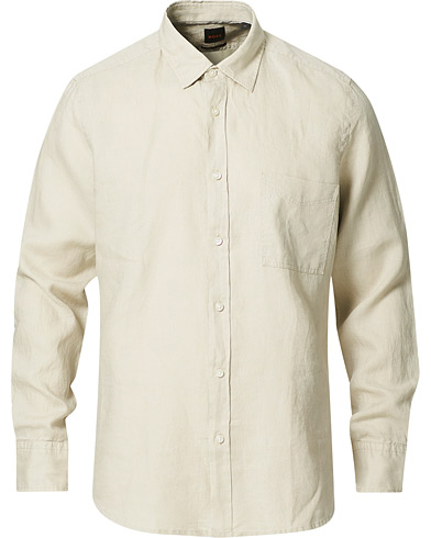 BOSS Casual Relegent Linen Shirt Light Beige