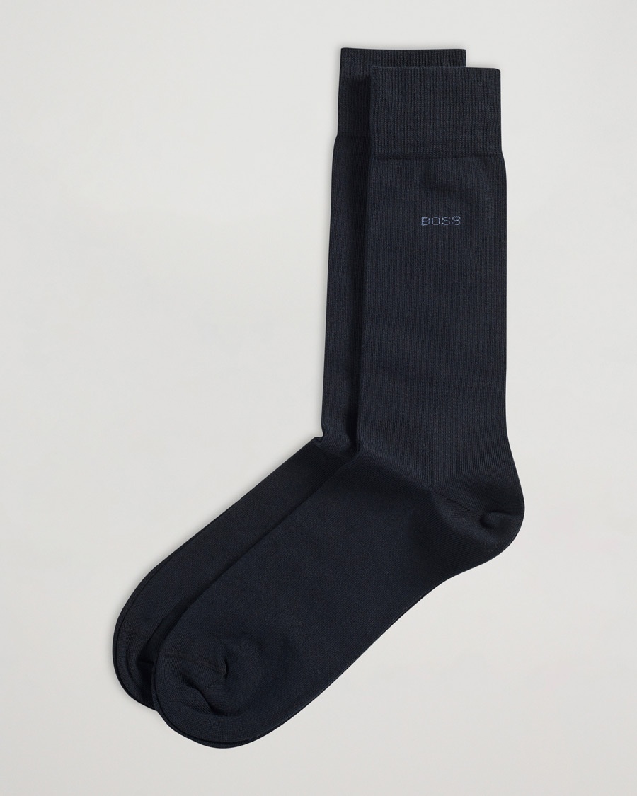BOSS BLACK 2-Pack RS Uni Socks Dark Blue – Blå