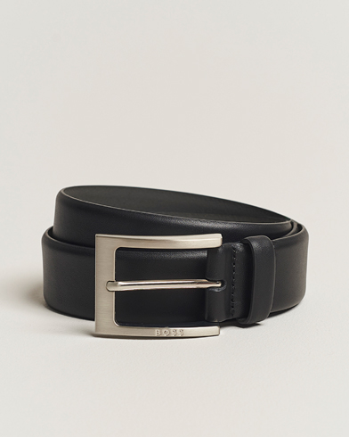 Herre | Umønstrede belter | BOSS | Barnabie Leather Belt 3,5 cm Black