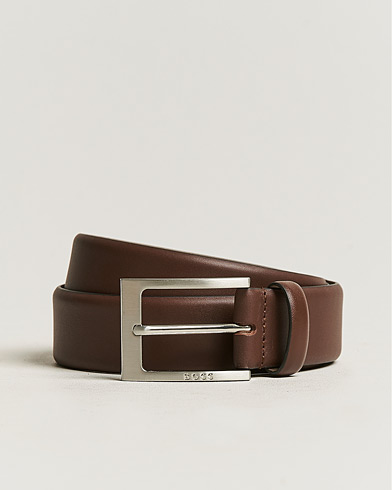 Herre | Belter | BOSS BLACK | Barnabie Leather Belt 3,5 cm Dark Brown