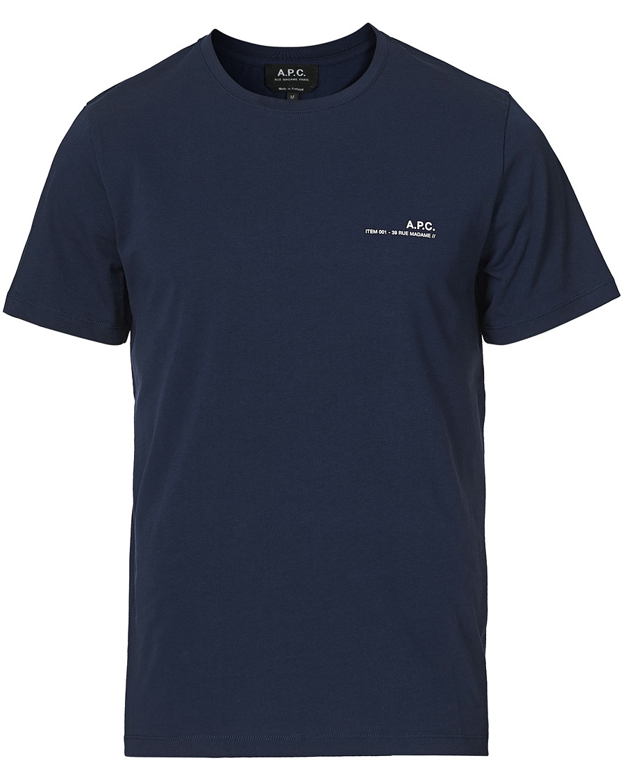 A.P.C. Item Short Sleeve Tee Navy A.P.C. Item Short Sleeve Tee Navy