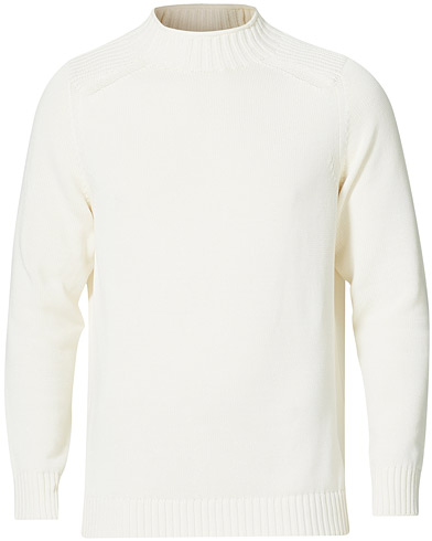 Stenströms Cotton Mock Neck Sweater White