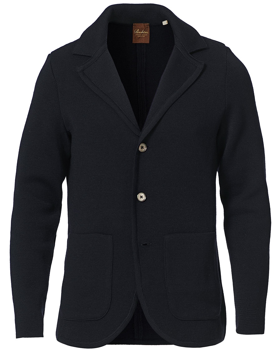 Stenströms Merino Knitted Blazer Navy Stenströms Merino Knitted Blazer Navy