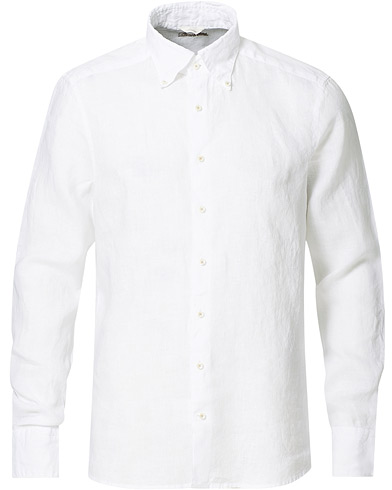 Herre |  | Stenströms | Slimline Button Down Linen Shirt White