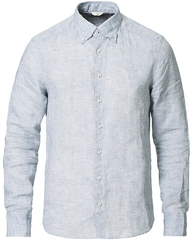 Plagg i lin |  Slimline Button Down Linen Shirt Light Grey