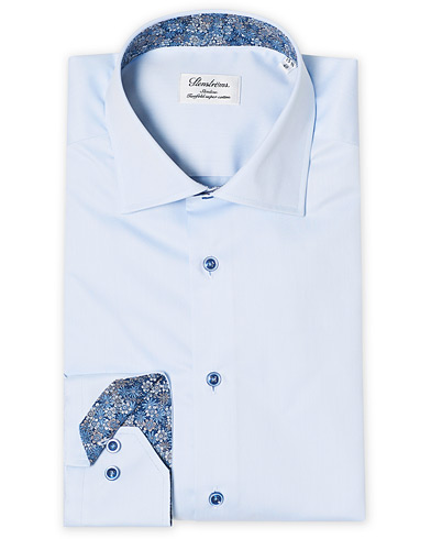 Skjorte |  Slimline Flower Contrast Shirt Blue