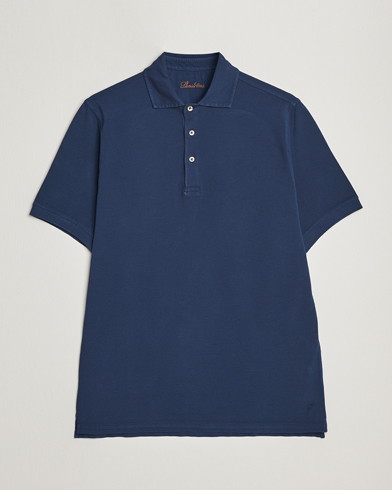 Herre |  | Stenströms | Pigment Dyed Cotton Polo Shirt Navy