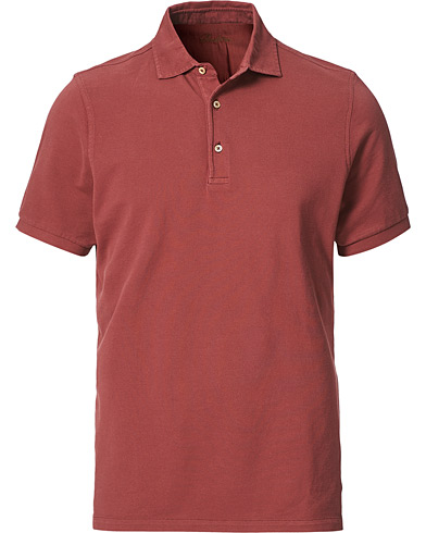 Stenströms Pigment Dyed Cotton Polo Shirt Rust