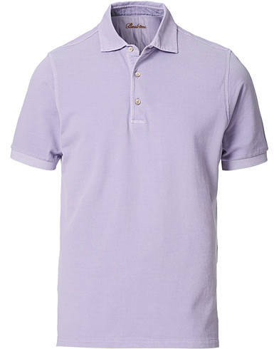 Stenströms Pigment Dyed Cotton Polo Shirt Purple