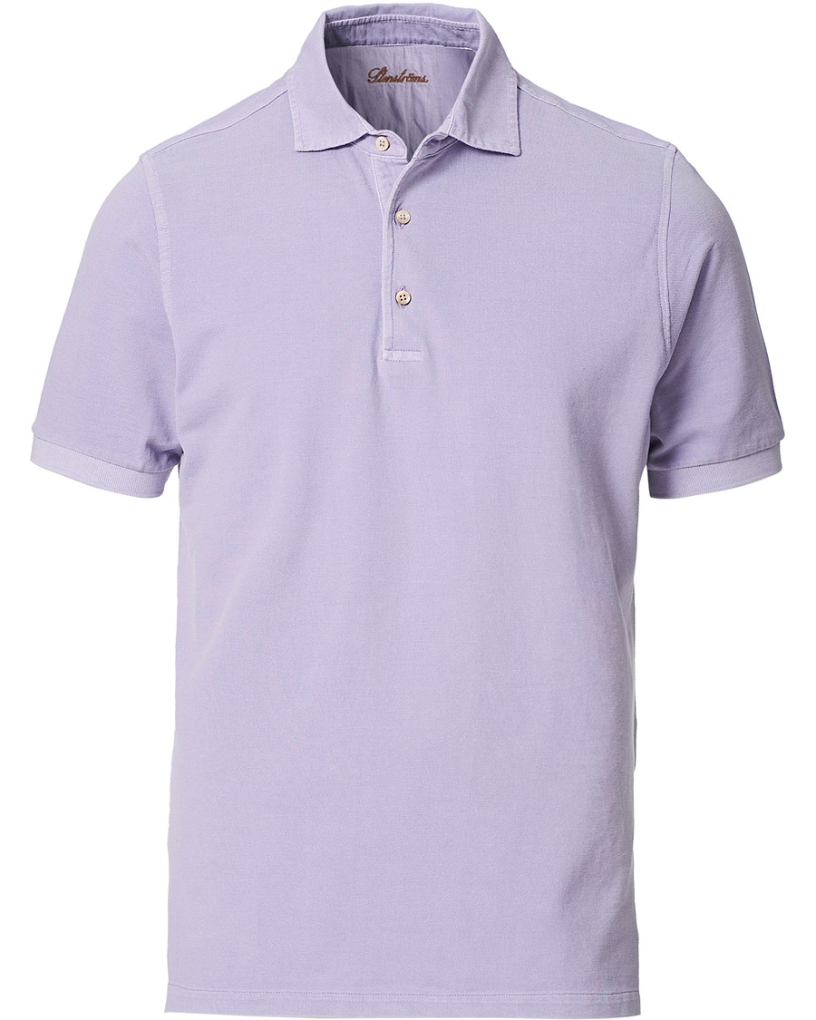 Stenströms Pigment Dyed Cotton Polo Shirt Purple Stenströms Pigment Dyed Cotton Polo Shirt Purple