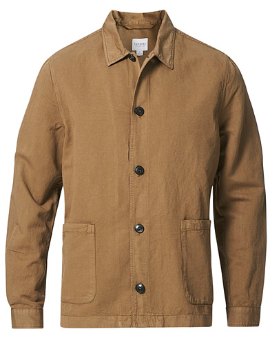 Herre | An overshirt occasion | Sunspel | Cotton/Linen Shirt Jacket Dark Tan