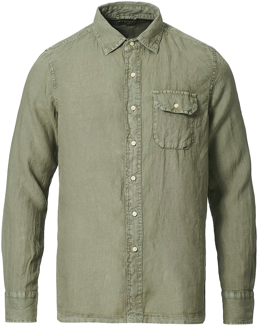 Replay Pocket Linen Shirt Sage Green Replay Pocket Linen Shirt Sage Green