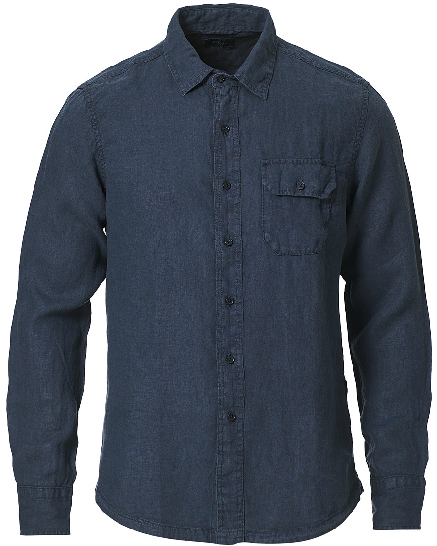 Replay Pocket Linen Shirt Deep Blue Replay Pocket Linen Shirt Deep Blue