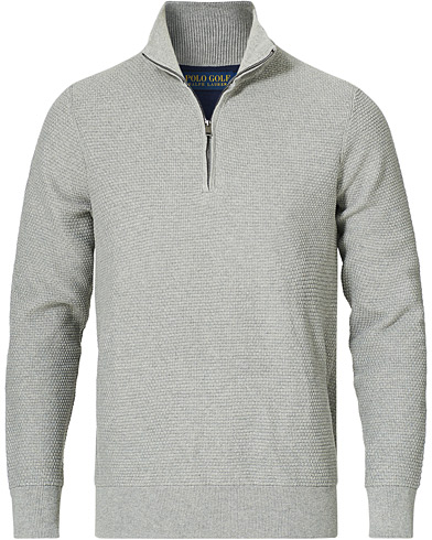  |  Cotton Knitted Half Zip Sweater Andover Heather