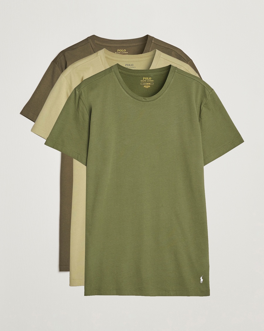 Polo Ralph Lauren 3-Pack Crew Neck T-Shirt Olive/Green/Dark Green – Grønn