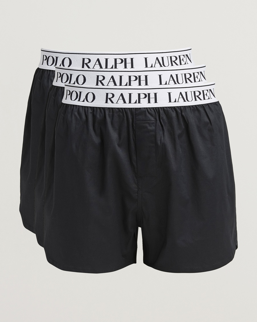 Polo Ralph Lauren 3-Pack Woven Boxer Shorts Black Polo Ralph Lauren 3-Pack Woven Boxer Shorts Black