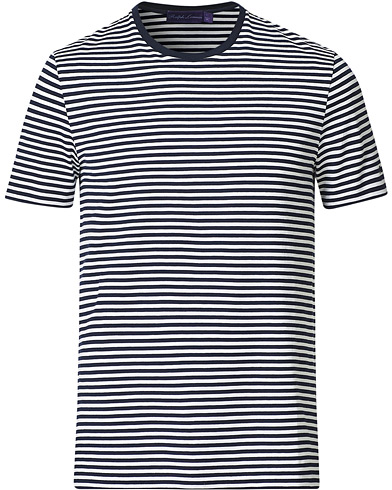  |  Striped Crew Neck T-Shirt Navy/White