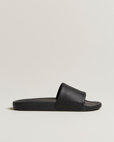 Herre |  | Polo Ralph Lauren | Leather Logo Slides Black