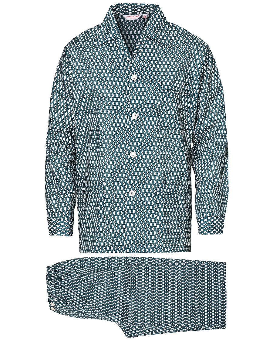 Derek Rose Printed Cotton Pyjama Set Green Derek Rose Printed Cotton Pyjama Set Green
