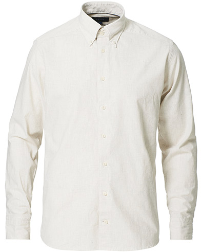 Casualskjorter |  Recycled Button Down Cotton Shirt Cream
