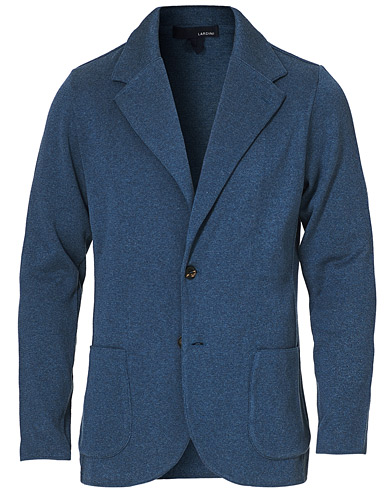 Herre | Strikkede blazere  | Lardini | Knitted Cotton Blazer Blue Melange