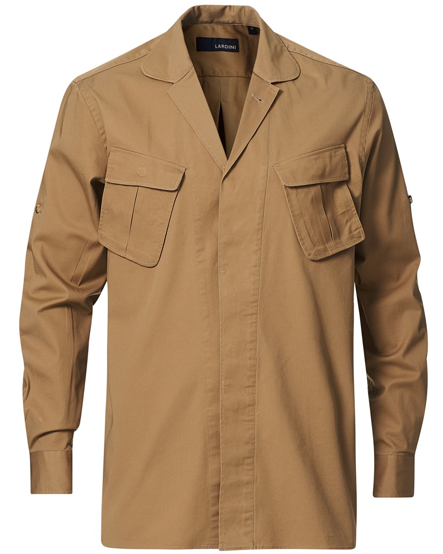 Lardini Cotton Safari Pocket Overshirt Sand Lardini Cotton Safari Pocket Overshirt Sand