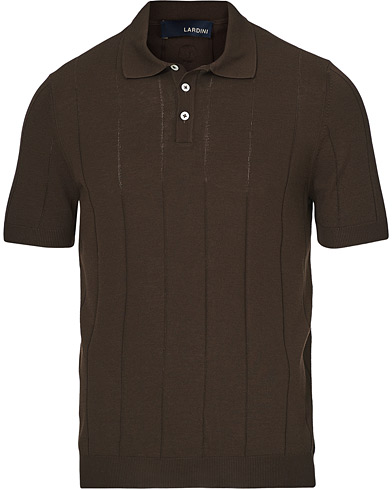  |  Cotton Crèpe Knitted Polo Brown
