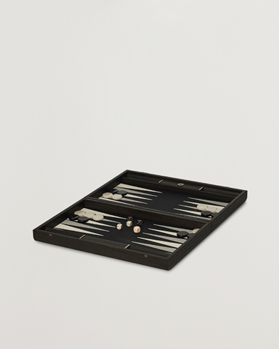 Herre | Gaver | Manopoulos | Classic Leatherette Backgammon Set Black