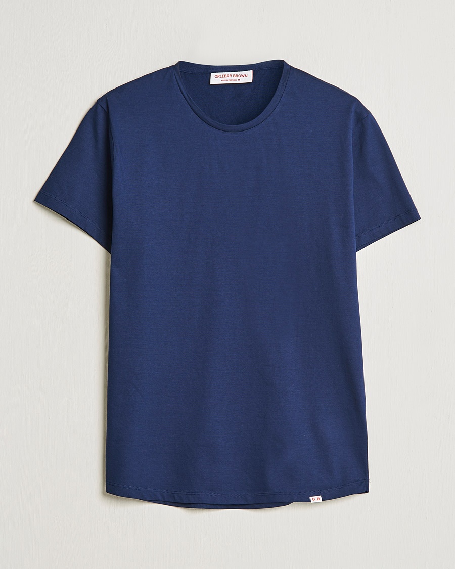Orlebar Brown OB Crew Neck Mercerised Cotton Tee Navy – Blå
