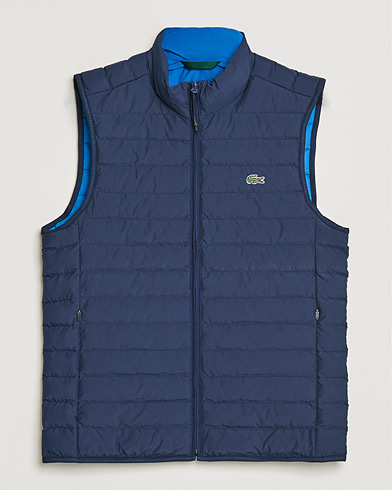 Herre | Jakker | Lacoste | Lightweight Water-Resistant Quilted Zip Vest Navy Blue