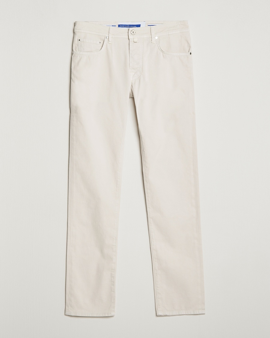 Herre | | Jacob Cohën | Bard Garment Dyed Gabardine Trousers Beige