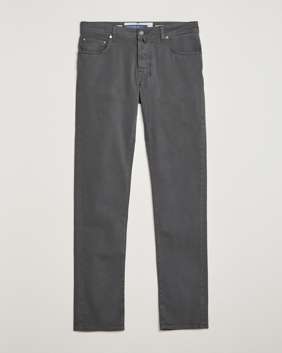 Herre | 5-lommersbukser | Jacob Cohën | Bard Garment Dyed Gabardine Trousers Grey