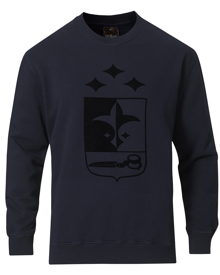Oscar Jacobson Large Shield Cotton Sweatshirt Blue Oscar Jacobson Large Shield Cotton Sweatshirt Blue