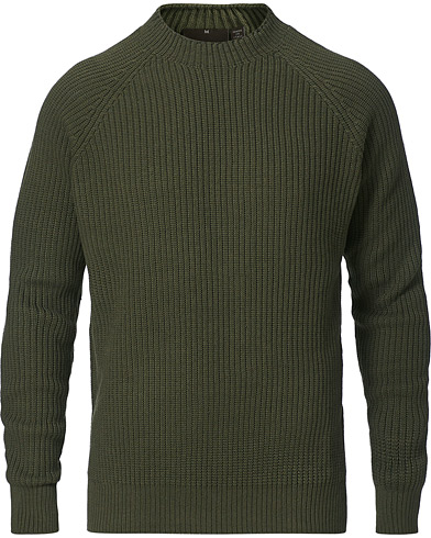 Herre |  | Oscar Jacobson | Salman Garment Dye Cotton Sweater Olive