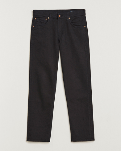 Herre | Svarte jeans | Oscar Jacobson | Johan Straight Fit Cotton Stretch Jeans Black