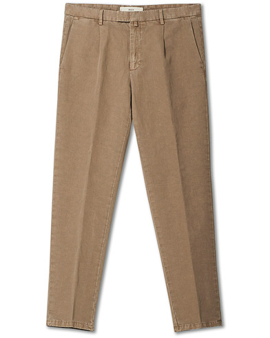  |  Easy Fit Pleated Linen Trousers Taupe
